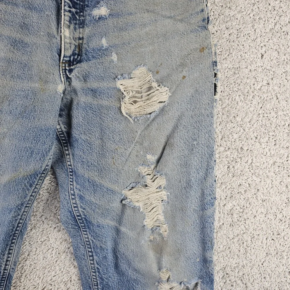 Carhartt Plaid Lined Jeans Mens 33x34 Relaxed Fit B172 DST Thrashed Distressed